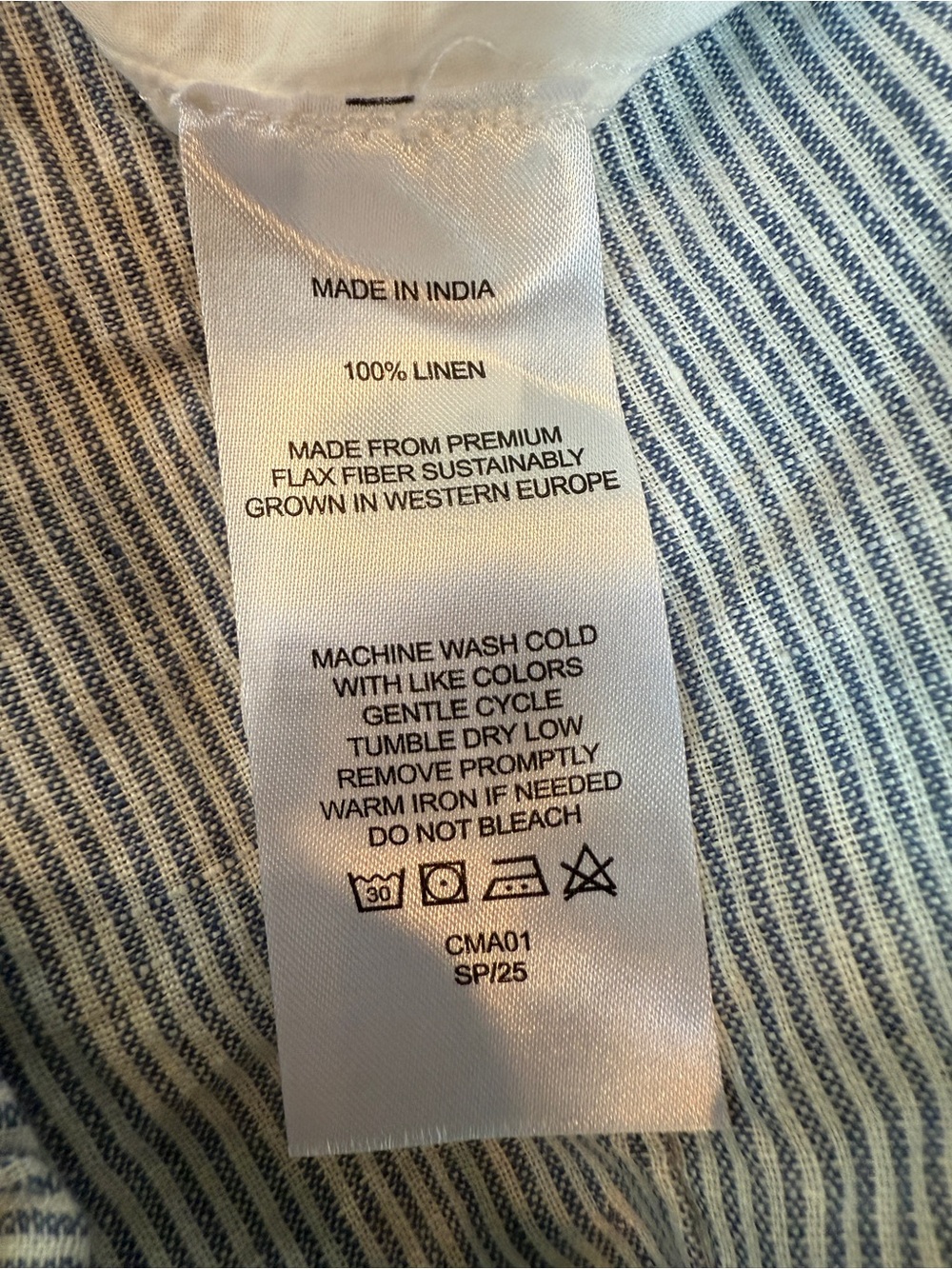 Quince 100% European Linen Strapless Maxi Dress Blue Pinstripe M Seersucker - Picture 6 of 8